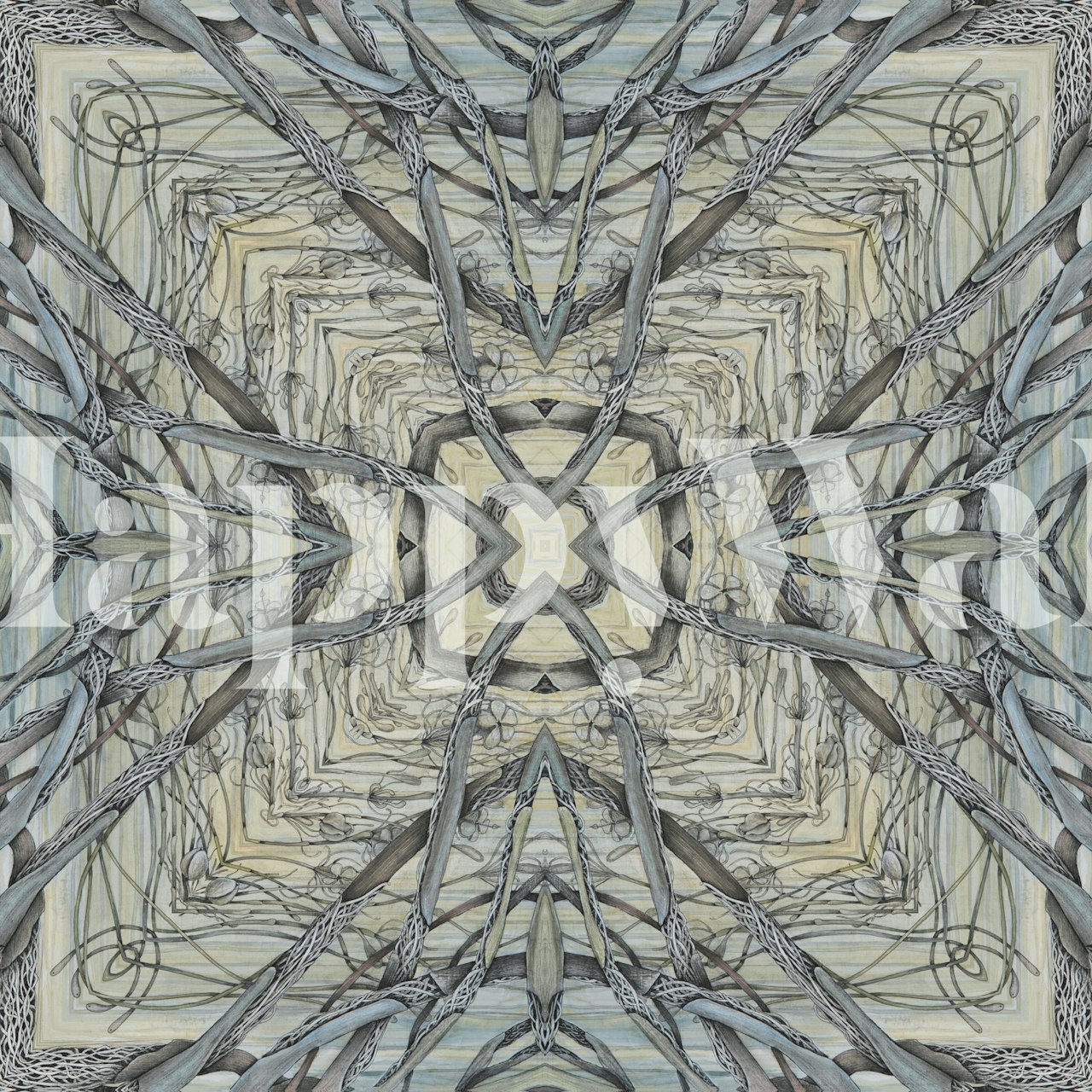 Intricate Flower Maze-tapet i ett rum