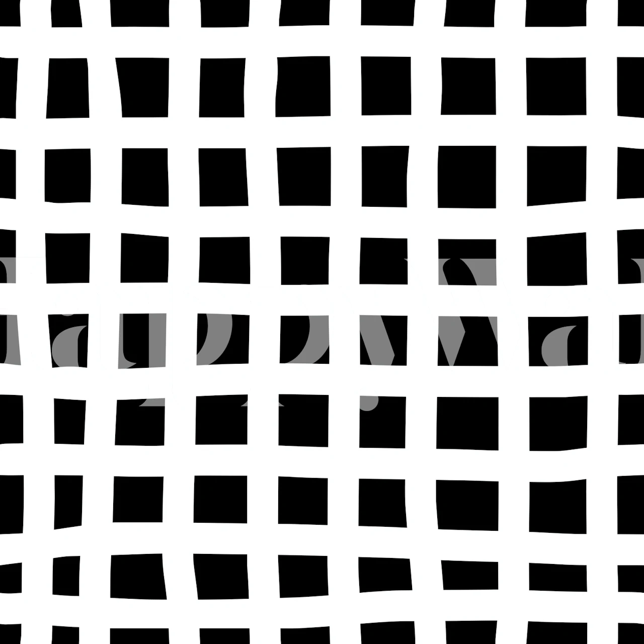 Svart og hvitt, rutett veggmaleri