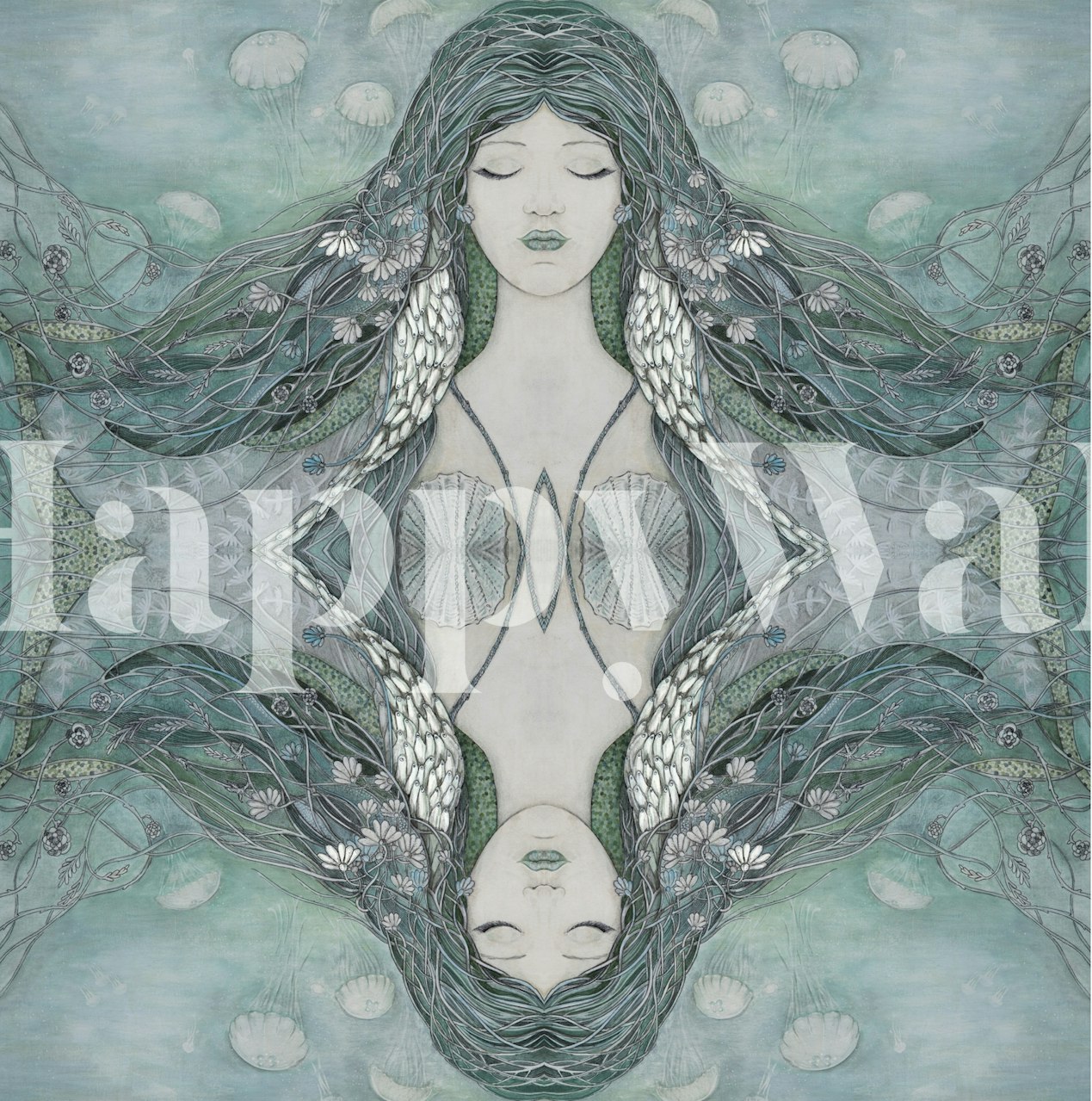 Papier peint Mermaid dream affiché dans une pièce