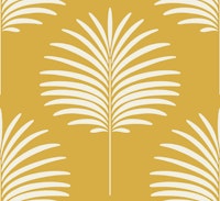 Palm Leaves - Mustard Yellow and White 1 ταπετσαρία