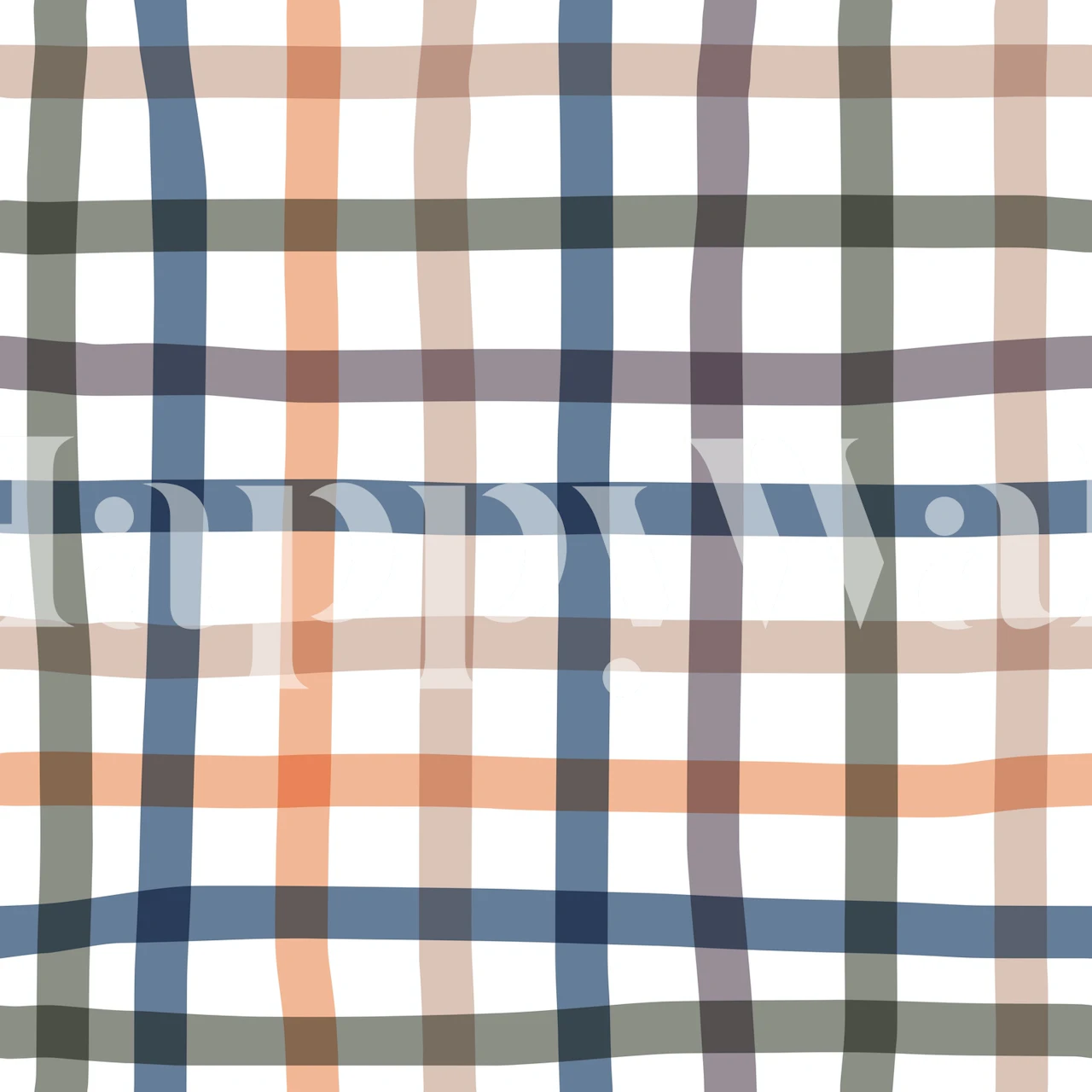 Papel pintado Wonky Check Mixed Colours en una habitación