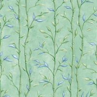 Bamboo Song Painting Teal tapety