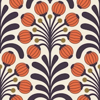 Retro Poppy Fantasy in Red - L tapete