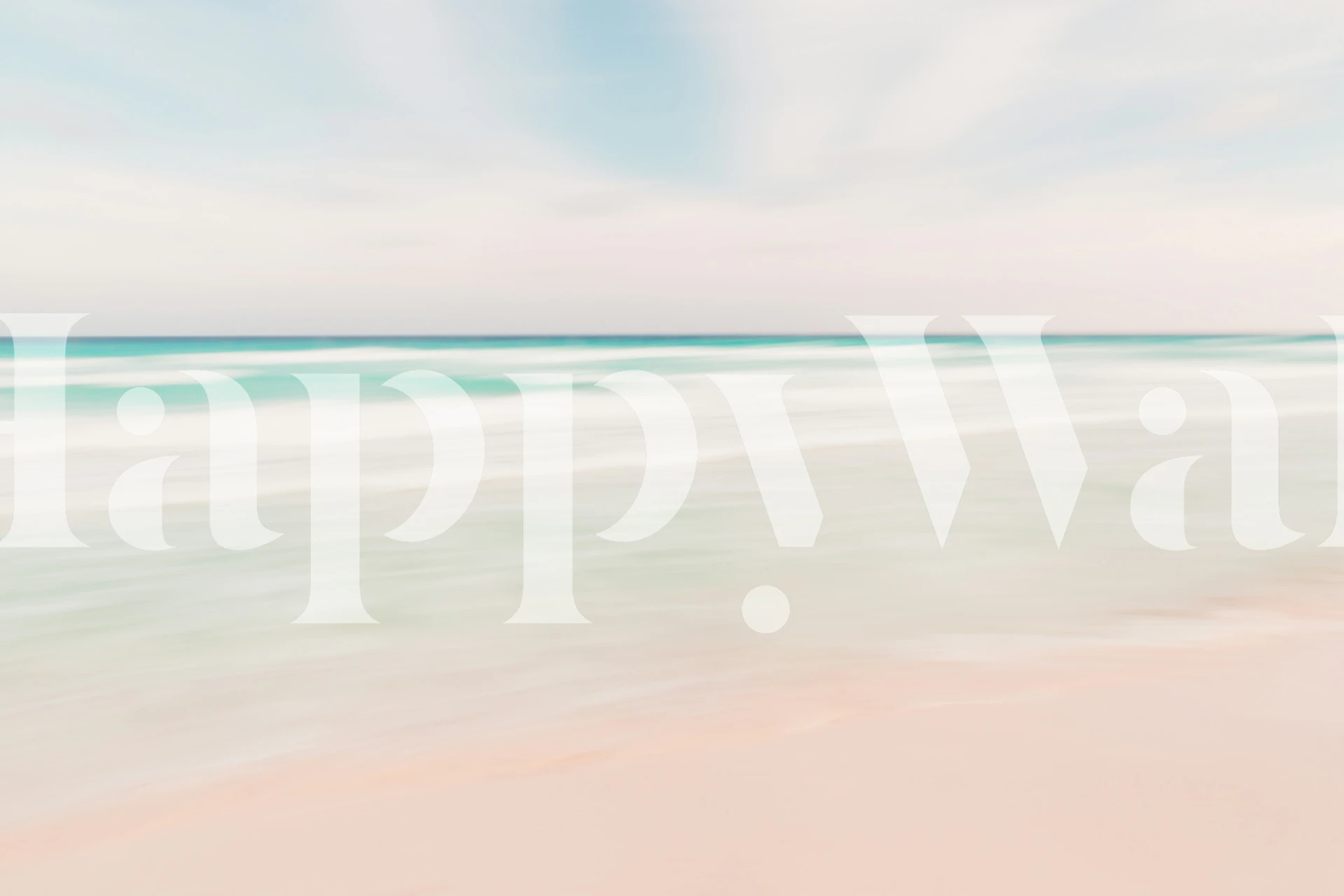 Peaceful beach horizon wallpaper in a room