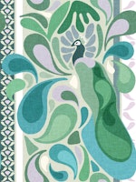 Paisley Peacock Elegance • teal blue green tapet