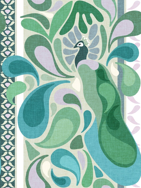 Paisley Peacock Elegance • teal blue green