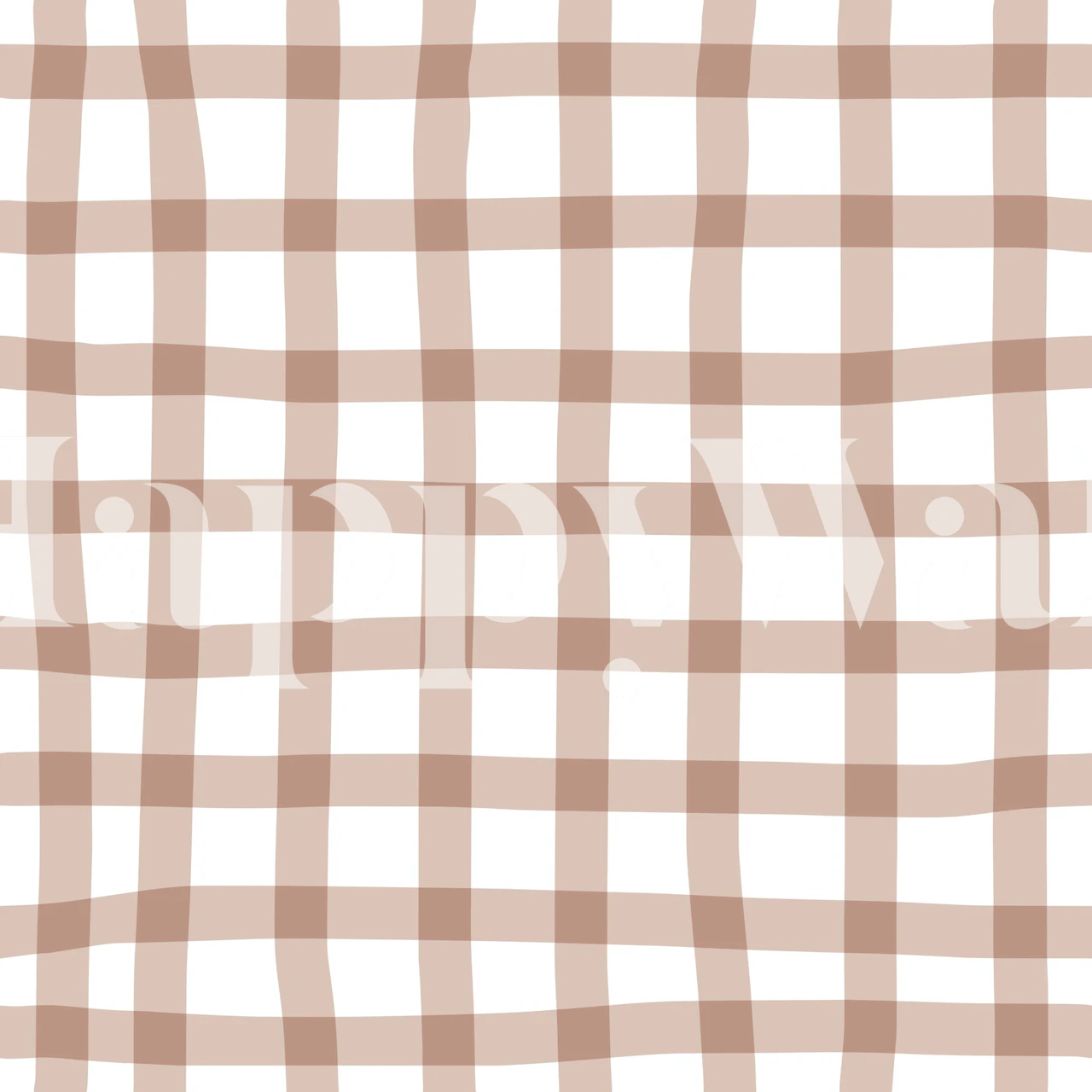 Wonky check pink and white wallpaper in a room