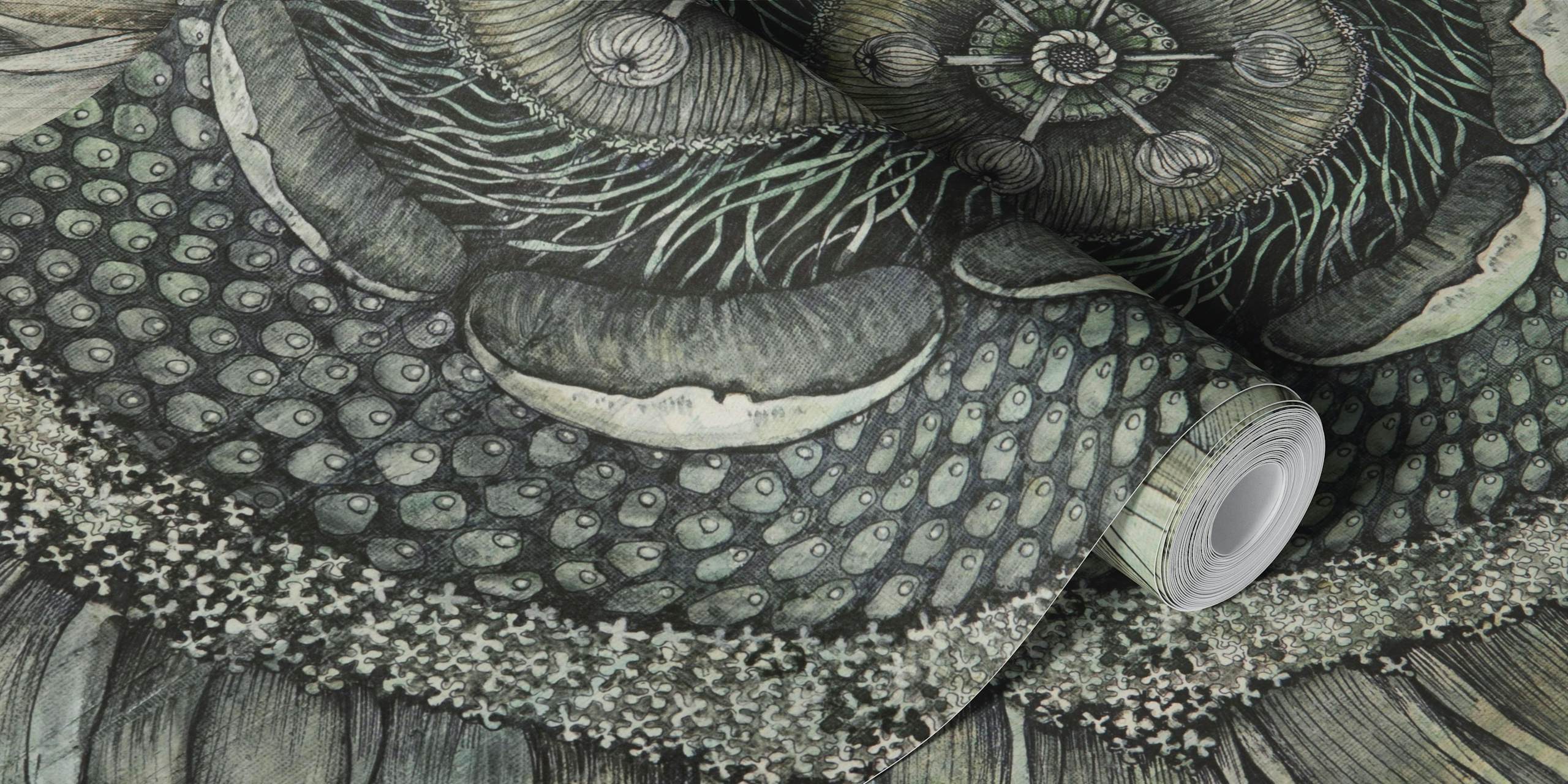 Magic sunflower wallpaper in a room