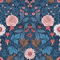 Wild garden in blue papiers peint