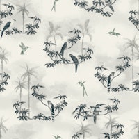 Tropical Scenes - Vintage Blue carta da parati