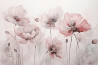 Blush Pink Poppy Flower Wildflower Meadows wallpaper