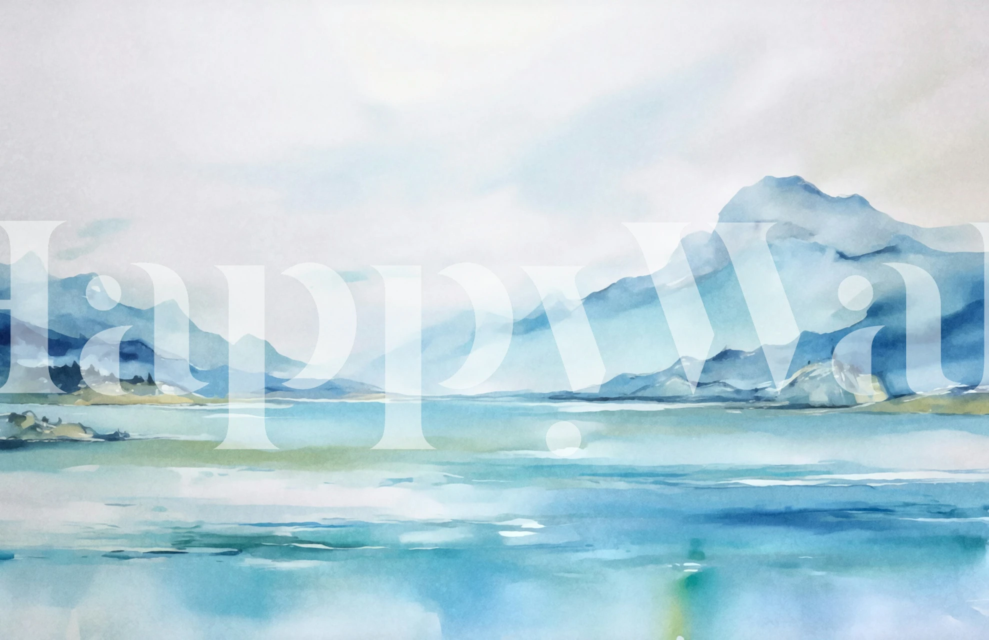 Tranquil Blue Hour Mountain View-tapetti huoneessa