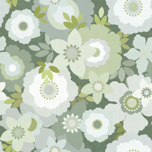 Retro Floral - Pastel Green