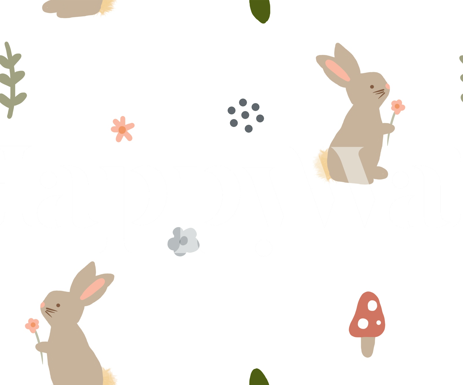 Garden Rabbits Wallpaper | happywall.com