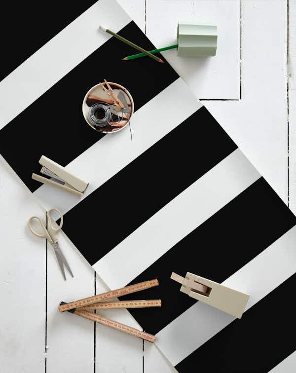 Wonky Stripes Black and White wallpaper roll