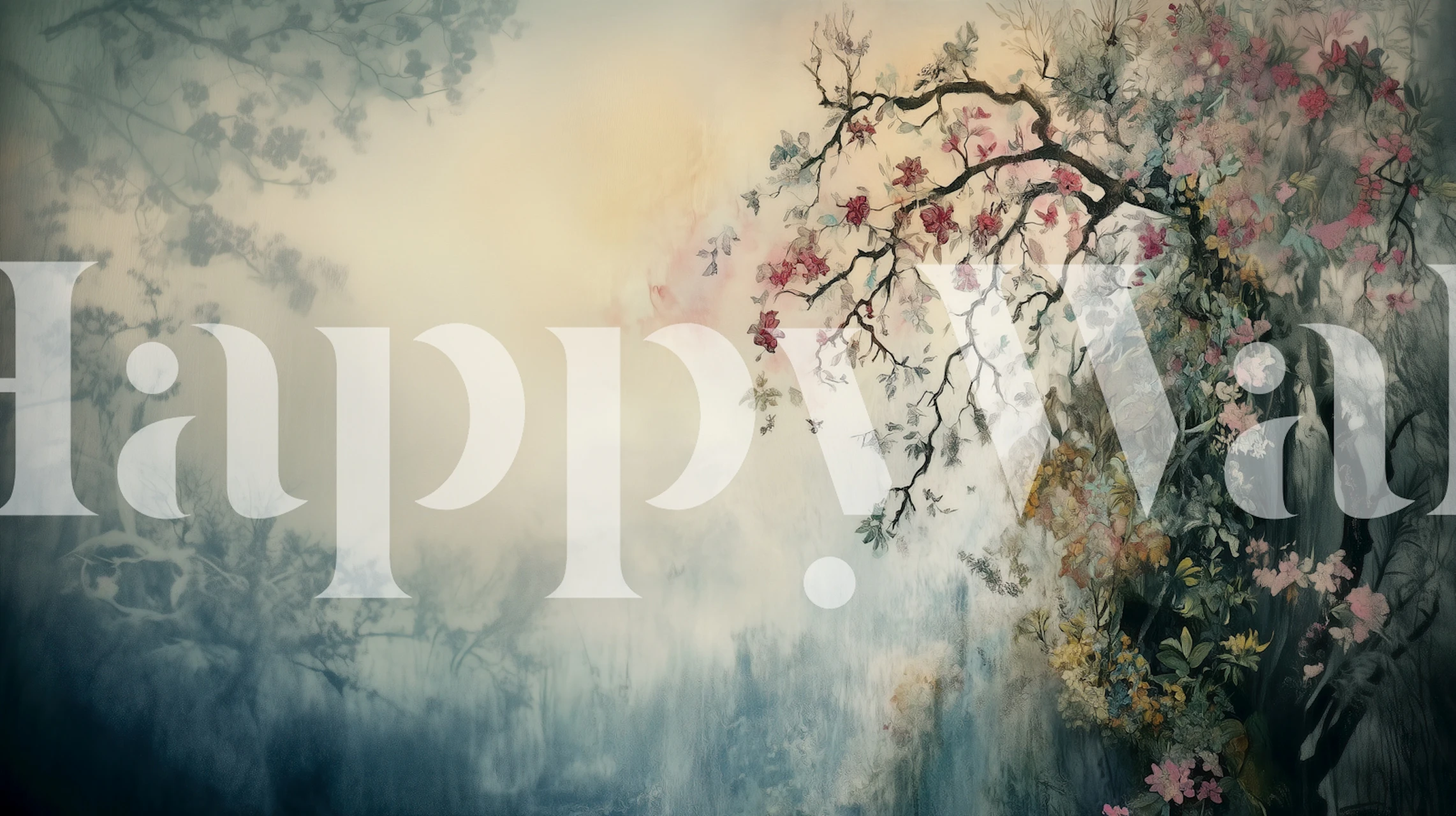 Mystical Garden Bliss wallpaper in a room