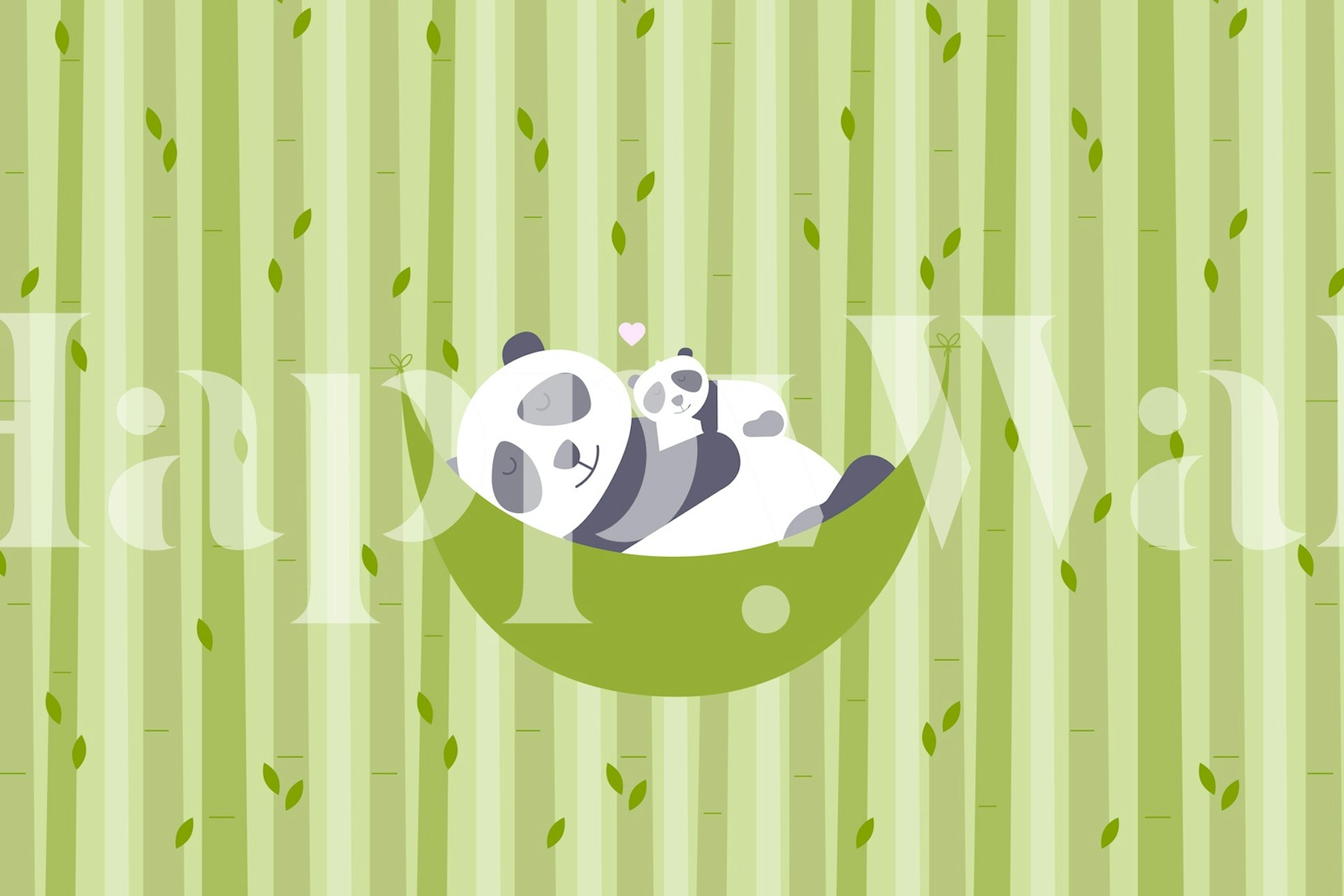 Carta da parati Peaceful Panda Nap in un ambiente accogliente