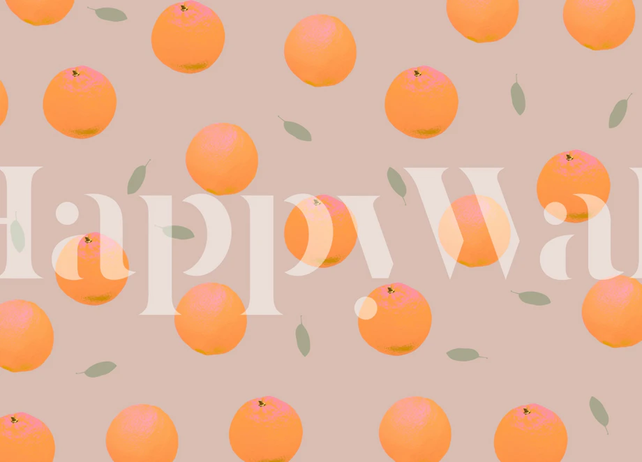 Orange Pattern tapet i et rom