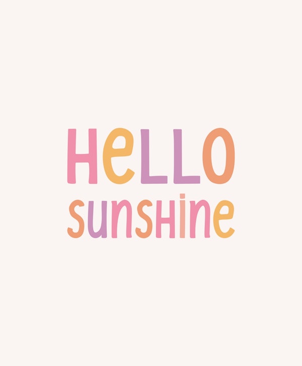 Hello Sunshine Lettering Multicolor