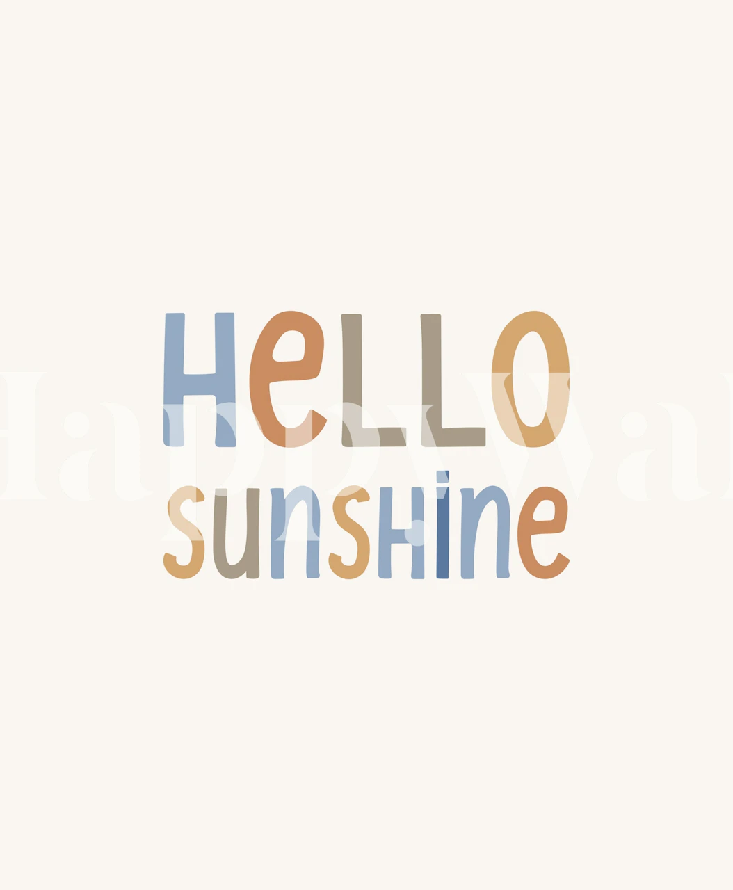 Hello Sunshine Lettering Boho wallpaper in a room