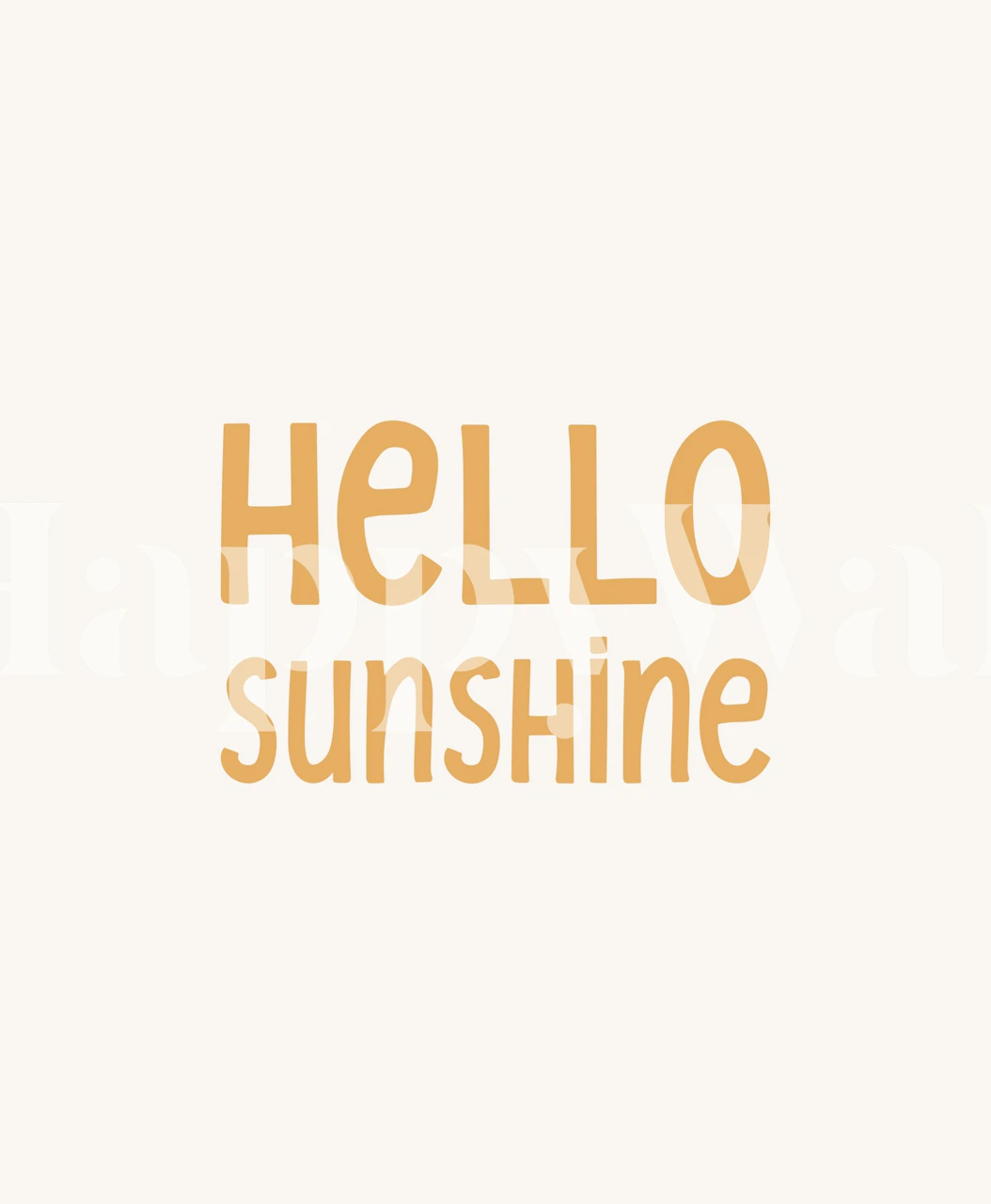 Yellow lettering on peach background wall mural wallpaper