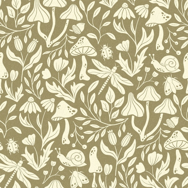 Forest Life in Olive Green