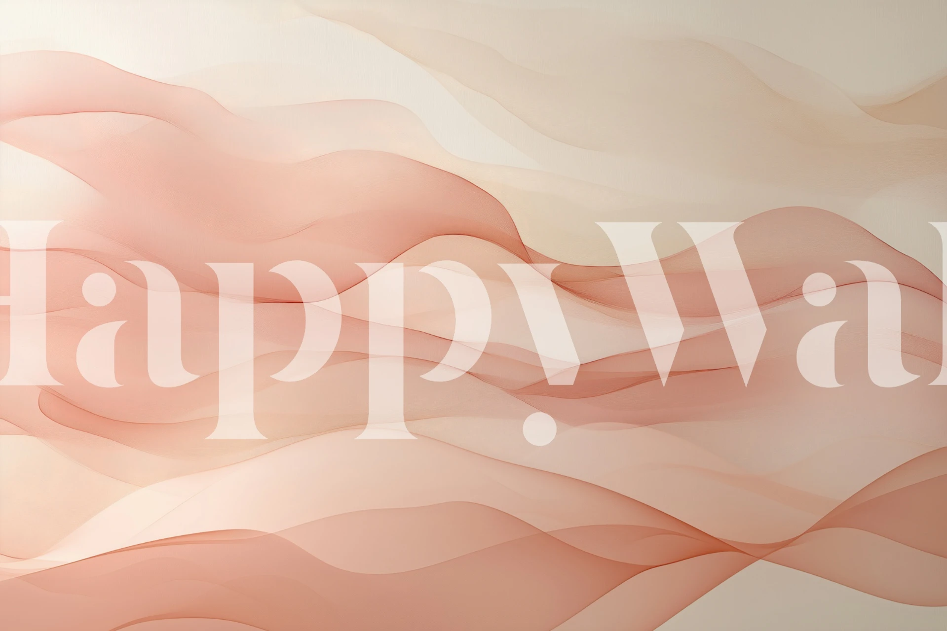 Soft pink and light peach abstract wavy pattern wallpaper