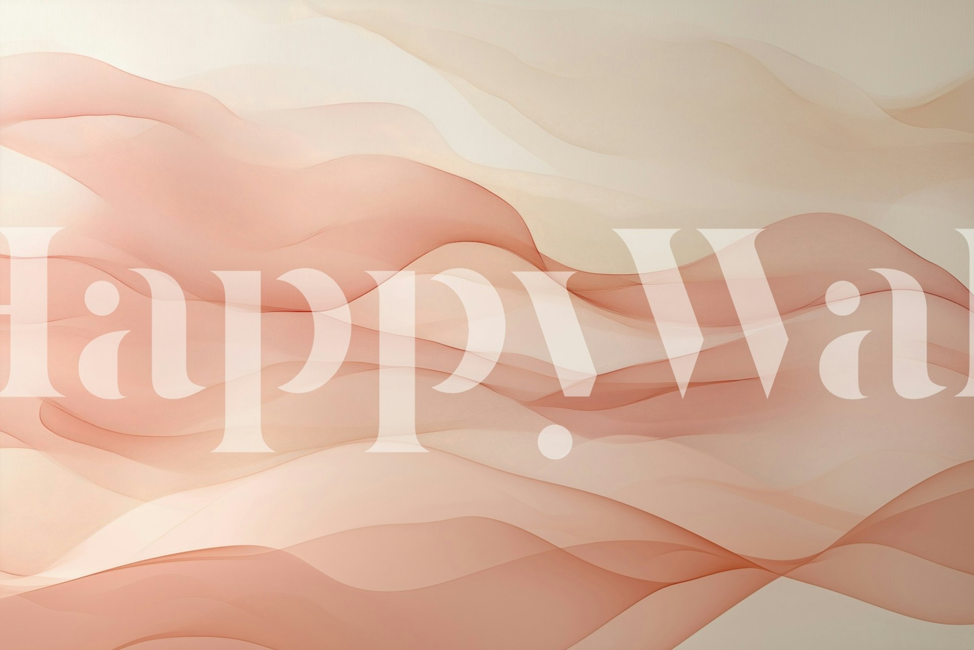Soft pink and light peach abstract wavy pattern wallpaper
