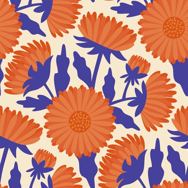 Golden Flowers Chrysanthemum Mural