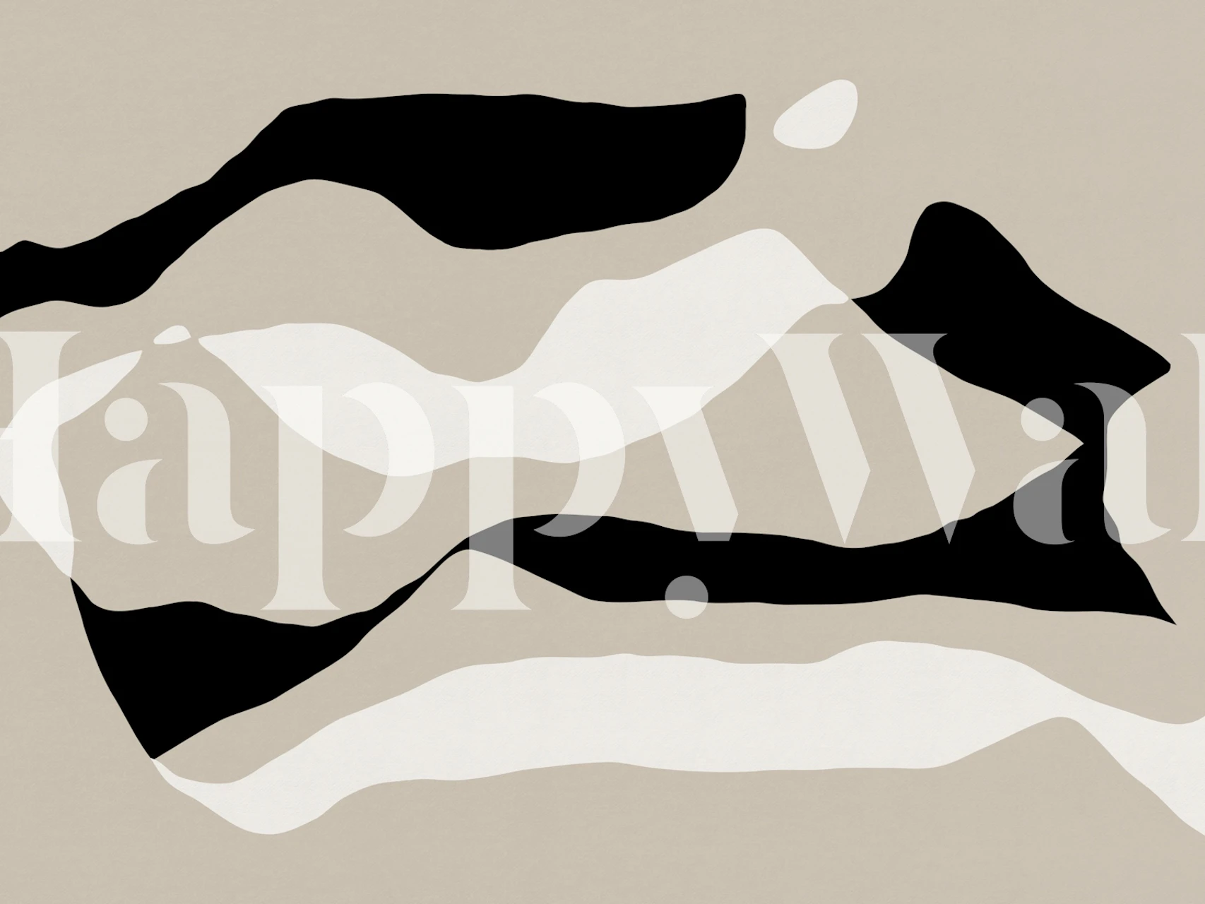 Shapes 8H neutral and black wallpaper in a room