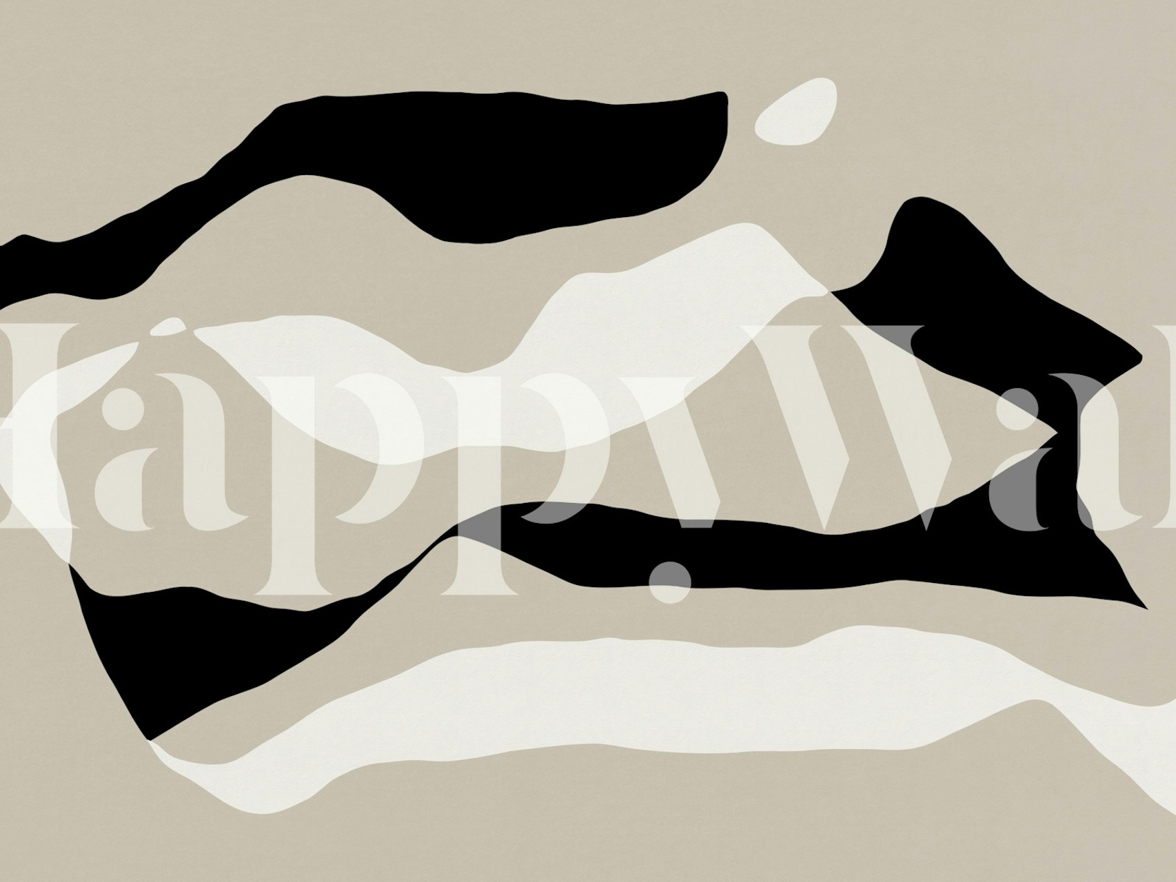 Shapes 8H neutrale und schwarze Tapete in einem Raum