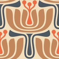 Vintage Petal Charm in Brown Red - S ταπετσαρία