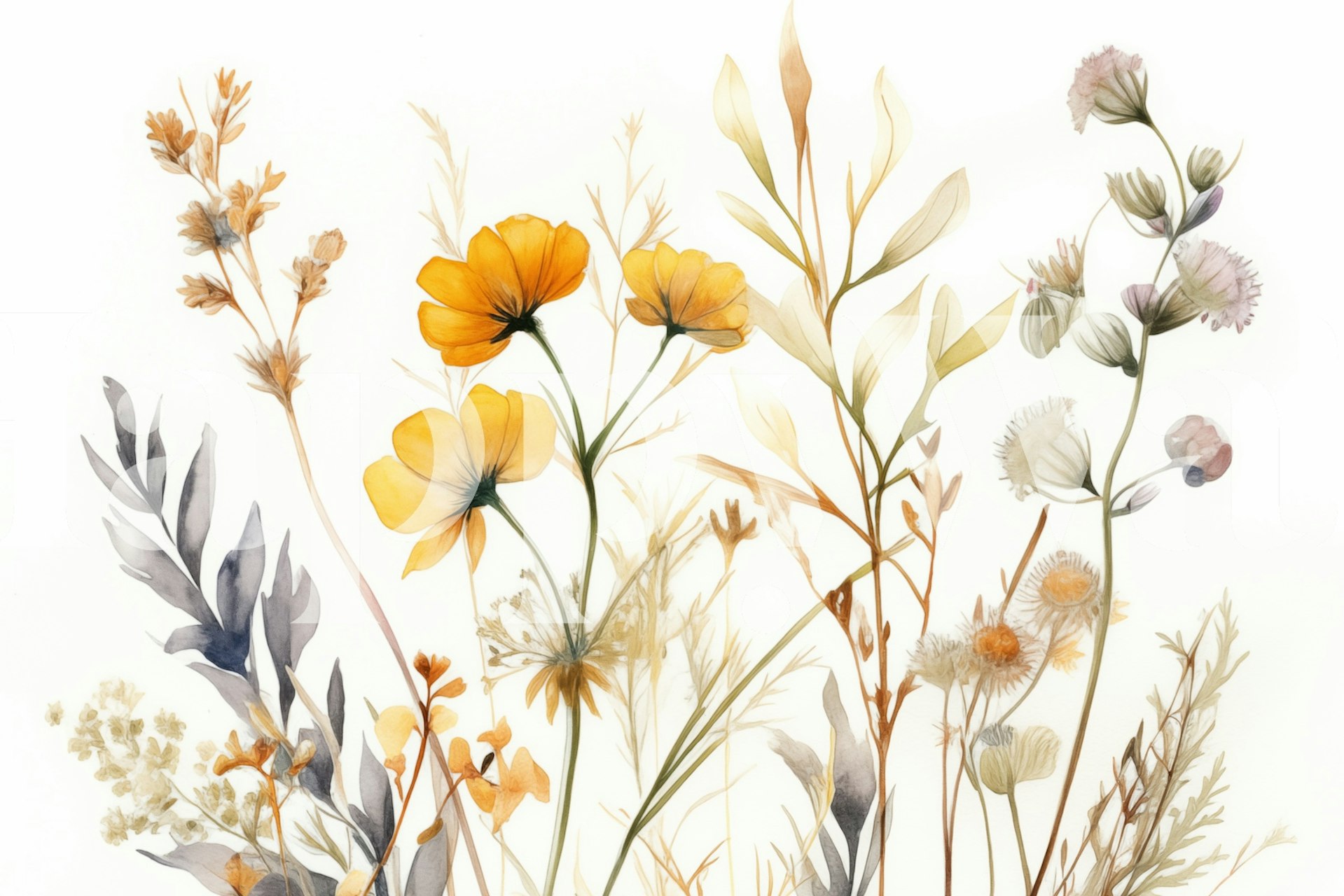 Field Flowers wallpaper in stylish room