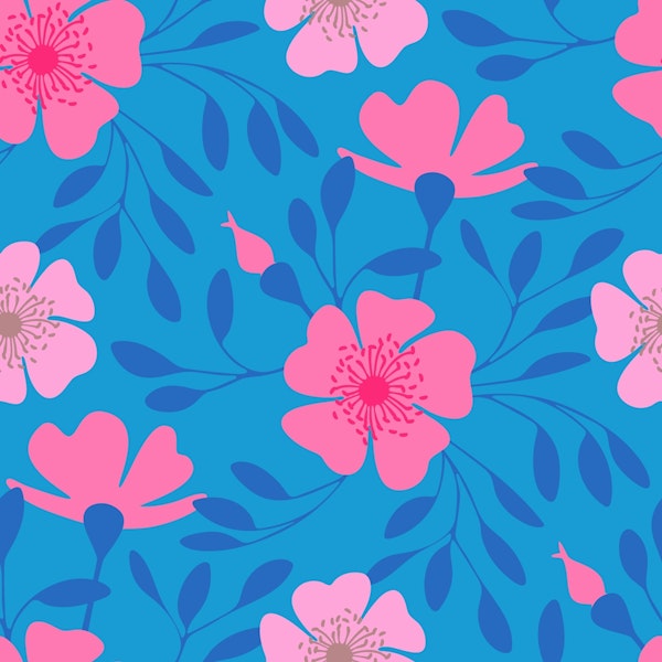 Sakura Japanese Spring Cherry Blossoms Blue