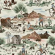 Western Cowboy Ranch Scene Pattern