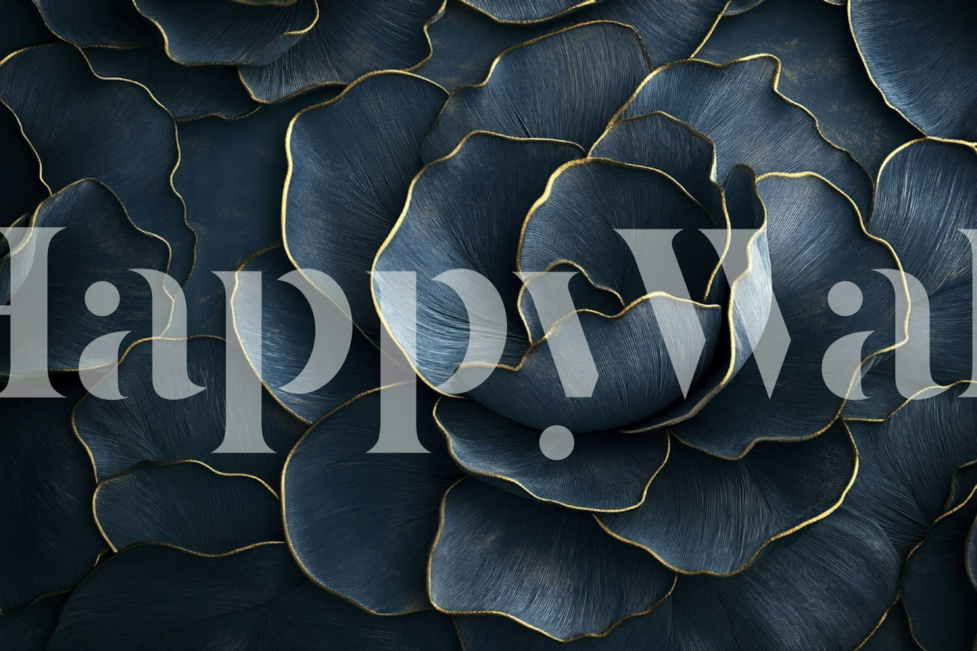 Ταπετσαρία Petals of Midnight σε ένα δωμάτιο.