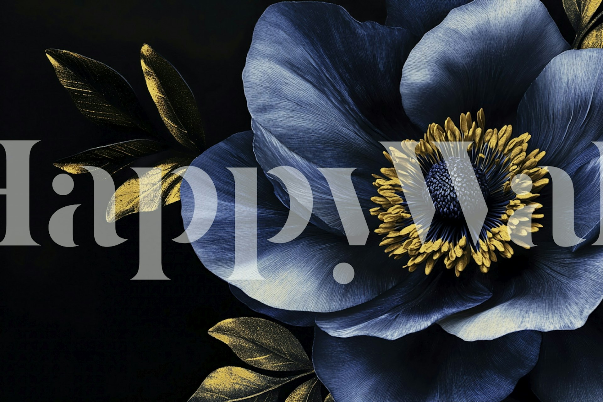 Elegant Midnight Floral Elegance wallpaper in a room