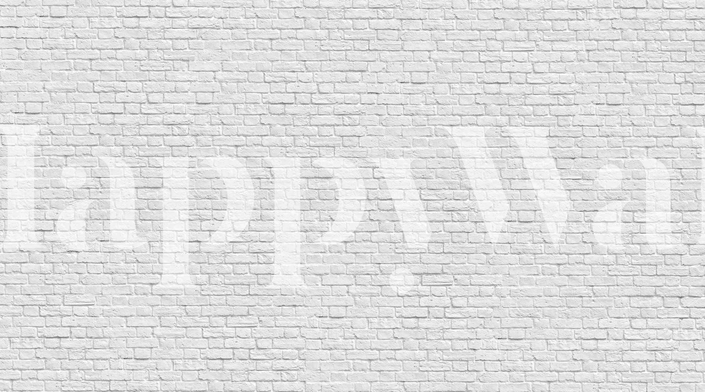 White bricks wallpaper displayed in a room