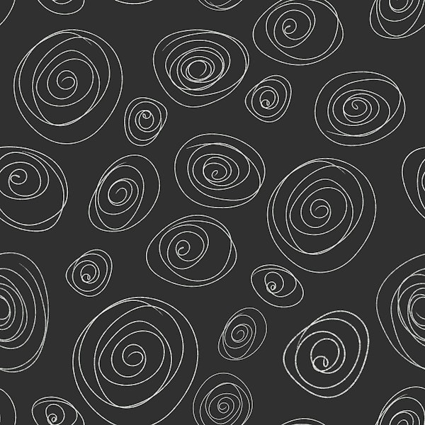 Circle Swirls | White on Charcoal