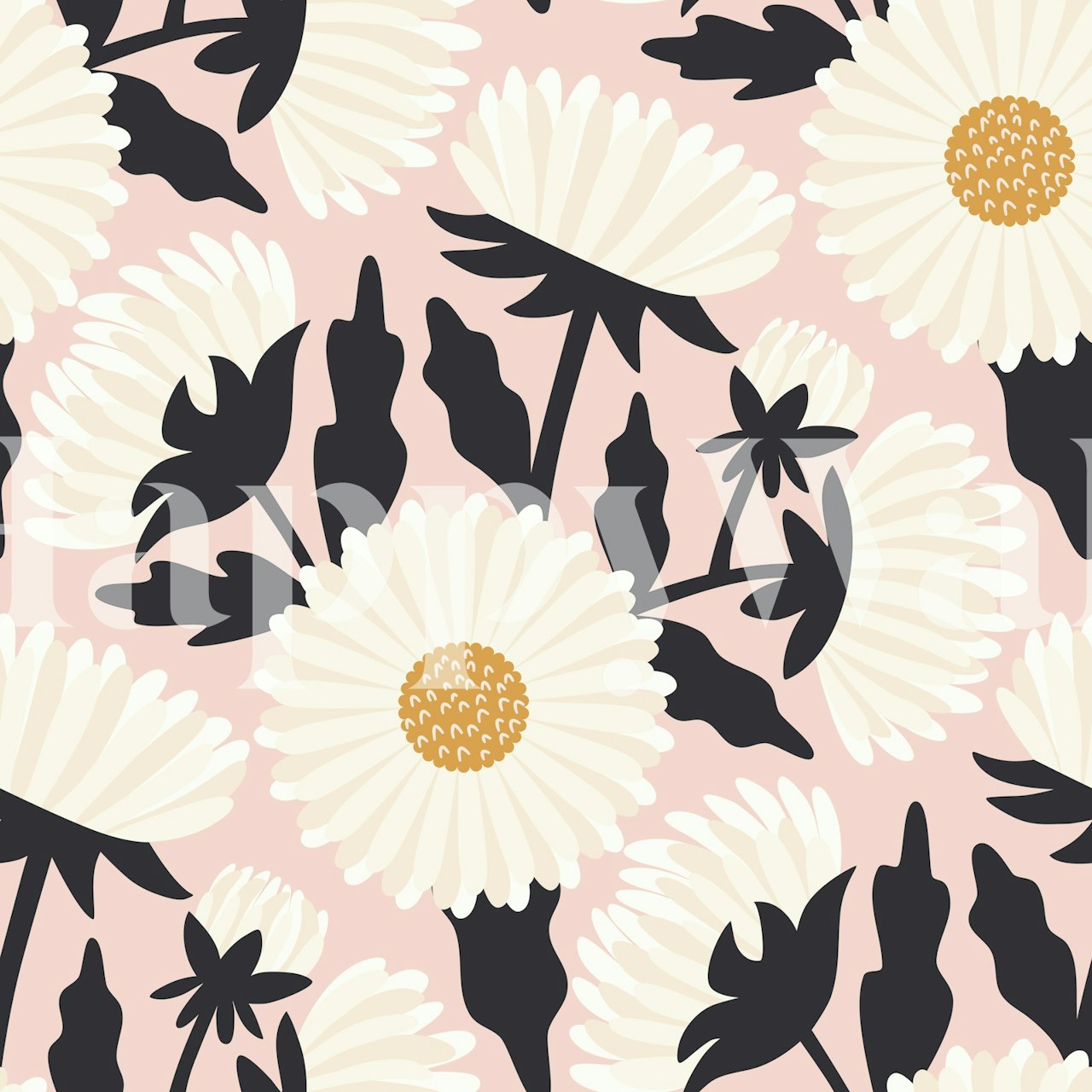 White petals flowers wallpaper design