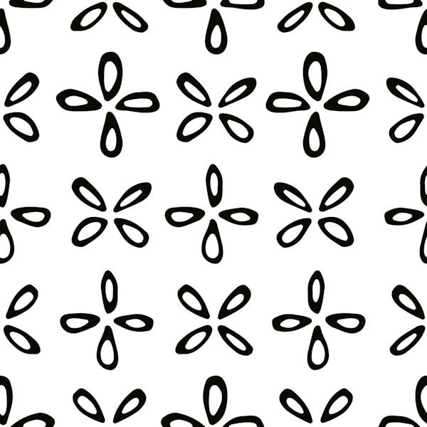 Playful Geo Petal Black White