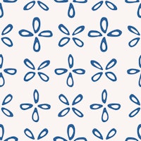 Playful Geo Petal Darkblue Beige ταπετσαρία