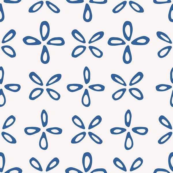 Playful Geo Petal Darkblue Beige