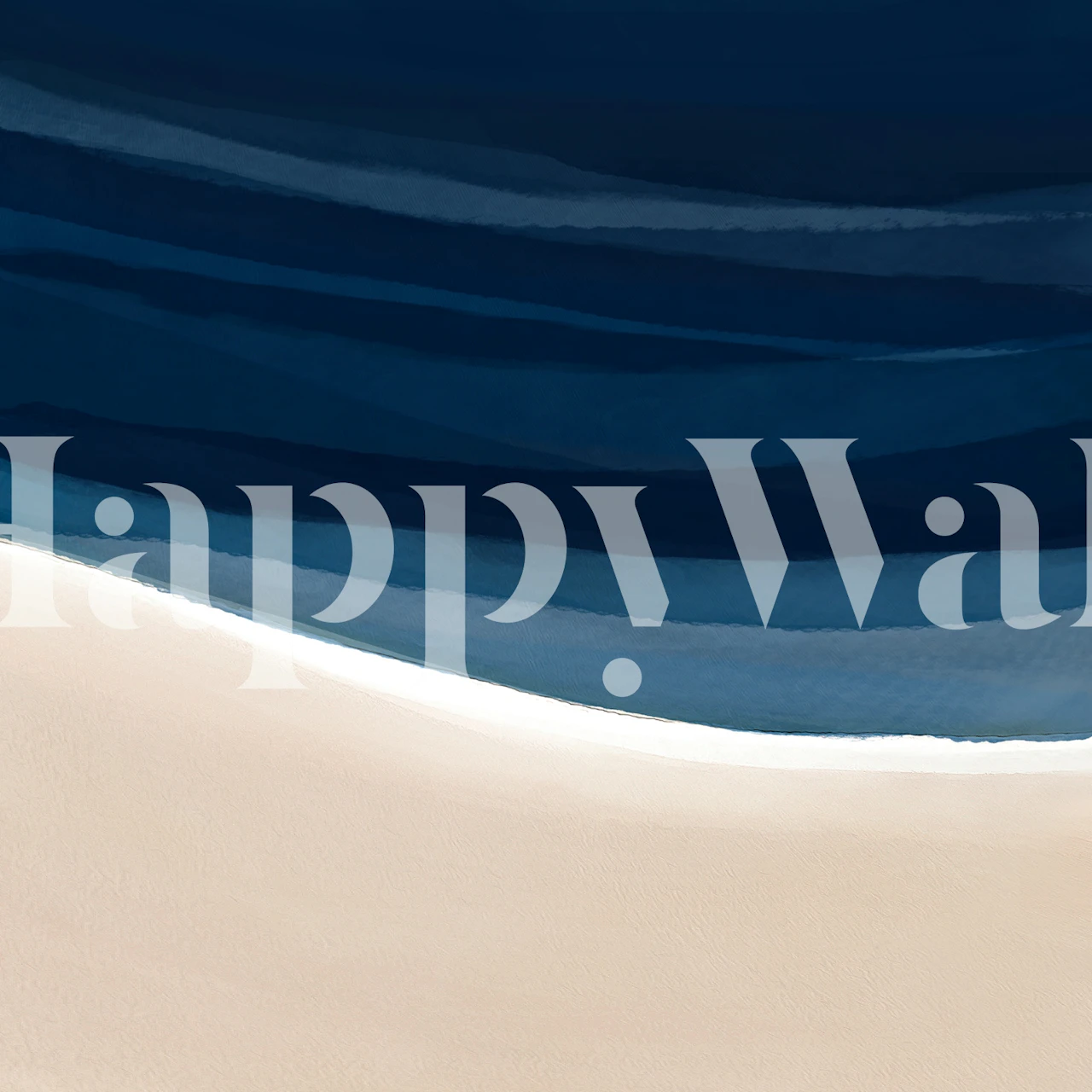 Minimal Beach Abstract 1-behang in een kamer