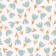 Modern Flower Delight Blue Mustard