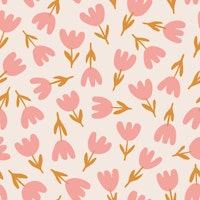 Modern Flower Delight Coral Orange behang
