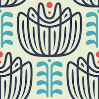 Tulip Inspired Elegance in Blue - S behang