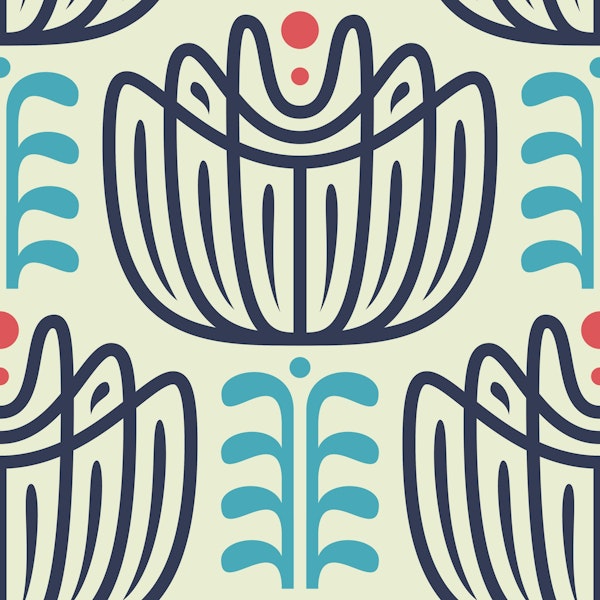 Tulip Inspired Elegance in Blue - S