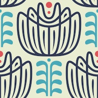 Tulip Inspired Elegance in Blue - S behang