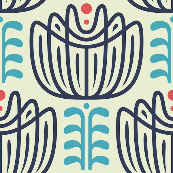 Tulip Inspired Elegance in Blue - S